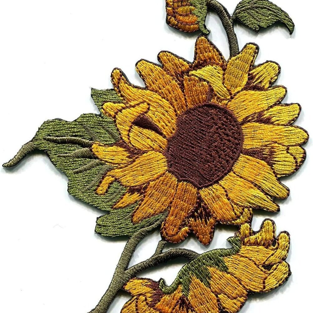Sunflower Embroidery Patches, Iron On Patch Applique